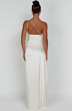 Calista One-Shoulder Satin Maxi Dress