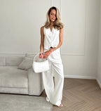 Ariana Closed-Back cotton-linen set